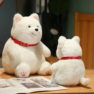 Cutest Red Collar Sitting Samoyed Stuffed Animal Plush Toys-Stuffed Animals-Samoyed, Stuffed Animal-8
