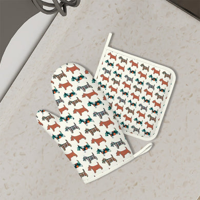 Cutest Schnauzer Love Oven Mitts and Pot Holder Set-Kitchen Decor-Accessories,Dog Mom Gifts,Schnauzer-1