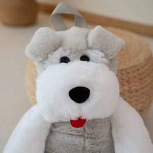 Cutest Schnauzer Love Plush Backpack for Kids-Accessories-Accessories, Bags, Schnauzer-WHITE-45X22X20cm-4