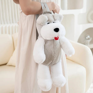 Cutest Schnauzer Love Plush Backpack for Kids-Accessories-Accessories, Bags, Schnauzer-WHITE-45X22X20cm-7