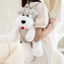 Load image into Gallery viewer, Cutest Schnauzer Love Plush Backpack for Kids-Accessories-Accessories, Bags, Schnauzer-WHITE-45X22X20cm-9