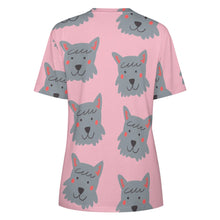 Load image into Gallery viewer, Cutest Scottie Dog Love All Over Print Women&#39;s Cotton T-Shirt - 4 Colors-Apparel-Apparel, Scottish Terrier, Shirt, T Shirt-11