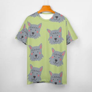 Cutest Scottie Dog Love All Over Print Women's Cotton T-Shirt - 4 Colors-Apparel-Apparel, Scottish Terrier, Shirt, T Shirt-12
