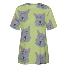 Load image into Gallery viewer, Cutest Scottie Dog Love All Over Print Women&#39;s Cotton T-Shirt - 4 Colors-Apparel-Apparel, Scottish Terrier, Shirt, T Shirt-13