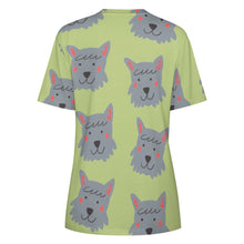 Load image into Gallery viewer, Cutest Scottie Dog Love All Over Print Women&#39;s Cotton T-Shirt - 4 Colors-Apparel-Apparel, Scottish Terrier, Shirt, T Shirt-14