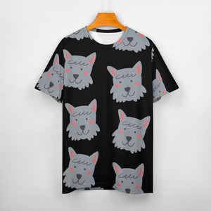 Cutest Scottie Dog Love All Over Print Women's Cotton T-Shirt - 4 Colors-Apparel-Apparel, Scottish Terrier, Shirt, T Shirt-5