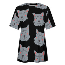 Load image into Gallery viewer, Cutest Scottie Dog Love All Over Print Women&#39;s Cotton T-Shirt - 4 Colors-Apparel-Apparel, Scottish Terrier, Shirt, T Shirt-6