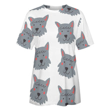 Load image into Gallery viewer, Cutest Scottie Dog Love All Over Print Women&#39;s Cotton T-Shirt - 4 Colors-Apparel-Apparel, Scottish Terrier, Shirt, T Shirt-8