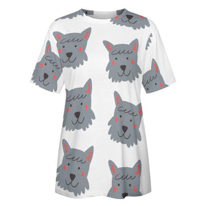 Cutest Scottie Dog Love All Over Print Women's Cotton T-Shirt - 4 Colors-Apparel-Apparel, Scottish Terrier, Shirt, T Shirt-8