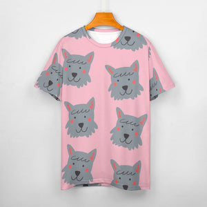 Cutest Scottie Dog Love All Over Print Women's Cotton T-Shirt - 4 Colors-Apparel-Apparel, Scottish Terrier, Shirt, T Shirt-9