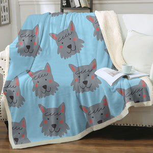 Cutest Scottie Dog Love Soft Warm Fleece Blanket - 3 Colors-Blanket-Blankets, Home Decor, Scottish Terrier-12