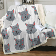Load image into Gallery viewer, Cutest Scottie Dog Love Soft Warm Fleece Blanket - 3 Colors-Blanket-Blankets, Home Decor, Scottish Terrier-Ivory-Small-2