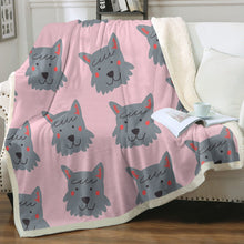 Load image into Gallery viewer, Cutest Scottie Dog Love Soft Warm Fleece Blanket - 3 Colors-Blanket-Blankets, Home Decor, Scottish Terrier-Soft Pink-Small-3