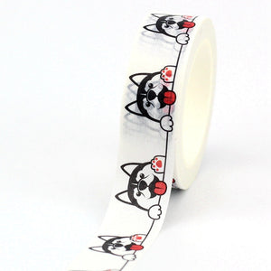 Close image of Siberian Husky masking tape in the happiest infinite Huskies design