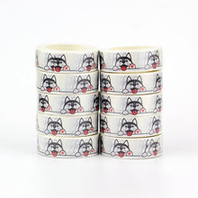Load image into Gallery viewer, Image of Siberian Husky masking tape in the happiest infinite Huskies design