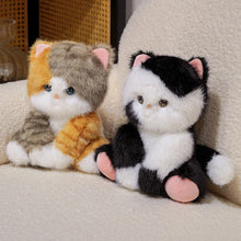 Load image into Gallery viewer, Cutest Sitting Black and White Harlequin Cow Cat Teddy Bear Plush Toy-6