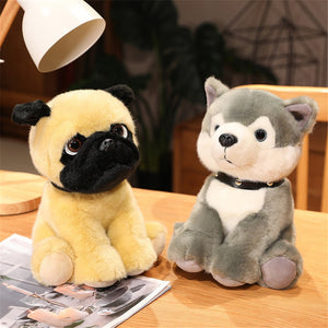 image of a husky and shar pei stuffed animal plush toys