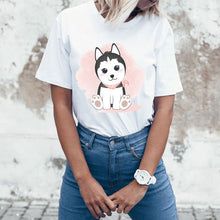 Load image into Gallery viewer, Cutest Sitting She Husky Women&#39;s T-Shirt-Apparel-Apparel, Dogs, Siberian Husky, T Shirt-7