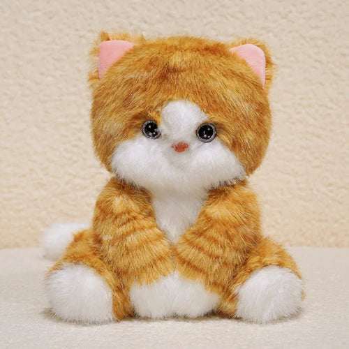 Cutest Sitting Striped Orange Tabby Cat Teddy Bear Plush Toy-Chinchilla cat-24cm-1