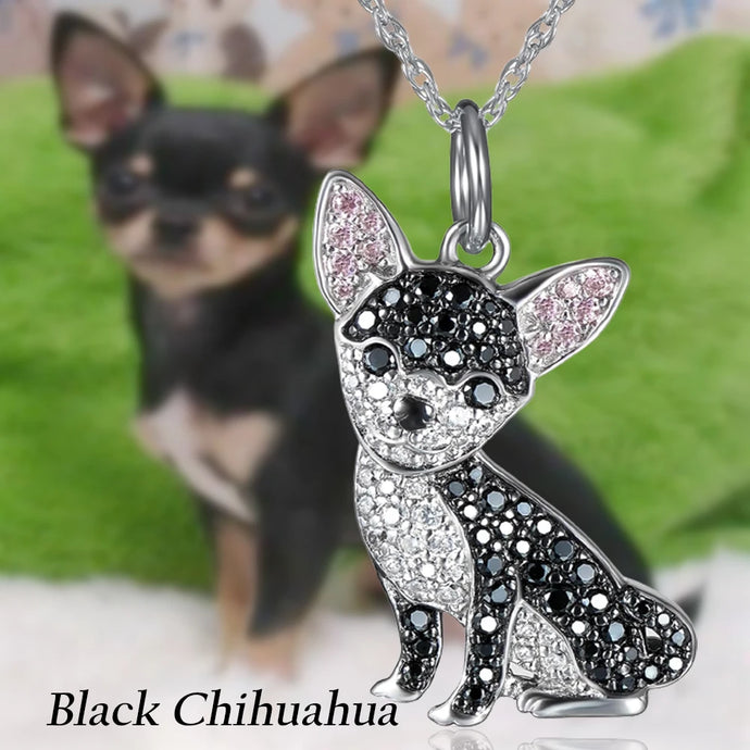 Cutest Sparkling Black Chihuahua Mom Pendant Necklace-Dog Themed Jewellery-Accessories,Chihuahua,Dog Mom Gifts,Jewellery,Necklace-1