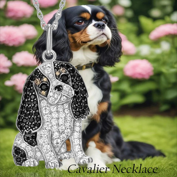Cutest Sparkling Cavalier King Charles Spaniel Mom Pendant Necklace-Dog Themed Jewellery-Accessories,Cavalier King Charles Spaniel,Jewellery,Necklace-1