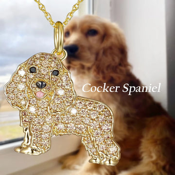 Cutest Sparkling Cocker Spaniel Mom Pendant Necklace 360x