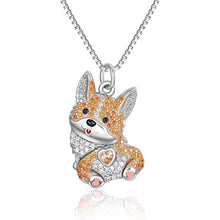 Load image into Gallery viewer, Cutest Sparkling Corgi Mom Pendant Necklace-Dog Themed Jewellery-Accessories,Corgi,Dog Mom Gifts,Jewellery-Silver-50cm-1