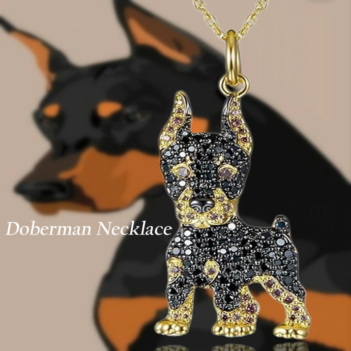 Cutest Sparkling Doberman Mom Pendant Necklace-Dog Themed Jewellery-Accessories,Doberman,Dog Mom Gifts,Necklace-1