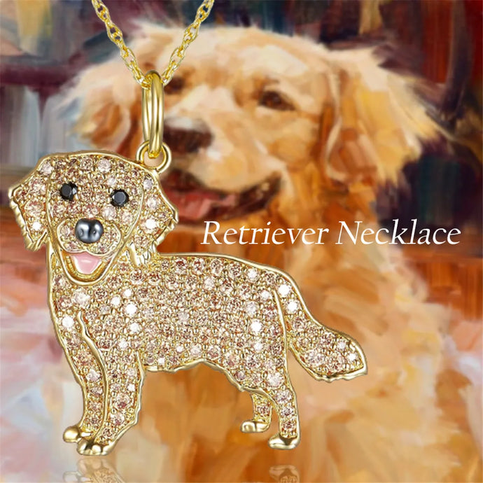 Cutest Sparkling Golden Retriever Mom Pendant Necklace-Dog Themed Jewellery-Accessories,Dog Mom Gifts,Golden Retriever,Jewellery,Necklace-1