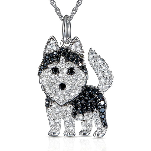 Cutest Sparkling Husky Mom Pendant Necklace-Dog Themed Jewellery-Accessories,Dog Mom Gifts,Jewellery,Necklace,Siberian Husky-Husky-1