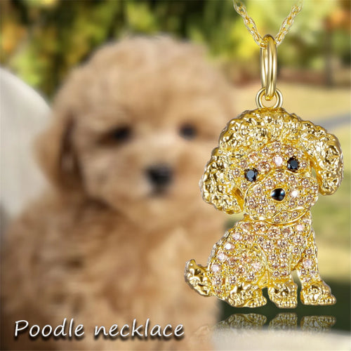 Cutest Sparkling Poodle Mom Pendant Necklace-Dog Themed Jewellery-Accessories,Dog Mom Gifts,Jewellery,Necklace,Poodle-1