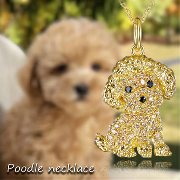 Cutest Sparkling Poodle Mom Pendant Necklace 360x