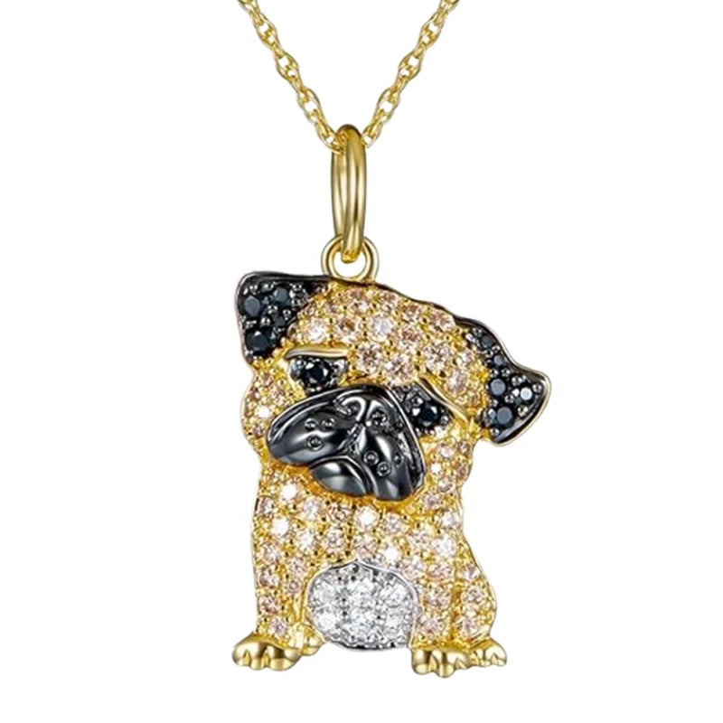 Cutest Sparkling Pug Mom Pendant Necklace-Dog Themed Jewellery-Dog Mom Gifts,Jewellery,Necklace,Pug-Coy Pug-50cm-2