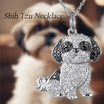 Cutest Sparkling Shih Tzu Mom Pendant Necklace 360x