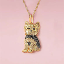 Load image into Gallery viewer, Cutest Sparkling Yorkie Mom Pendant Necklace-Dog Themed Jewellery-Accessories,Dog Mom Gifts,Jewellery,Necklace,Yorkie-5