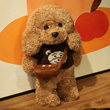 Load image into Gallery viewer, Cutest Standing Goldendoodle Stuffed Animal Plush Toys-Soft Toy-Dogs, Doodle, Goldendoodle, Home Decor, Stuffed Animal-Brown - Small-Black Bear Sweater with Bag-5