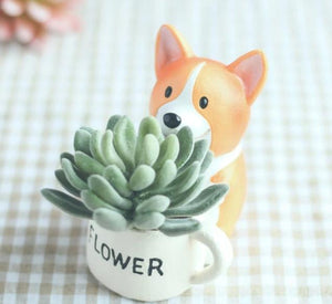 Cutest Standing Husky Love Succulent Plants Flower Pots-Home Decor-Dogs, Flower Pot, Home Decor, Siberian Husky-Corgi - with Coffee Mug-14