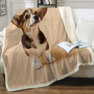 Cutest Tri-Color Corgi Puppy Love Soft Warm Blanket-Blanket-Blankets, Corgi, Home Decor-11