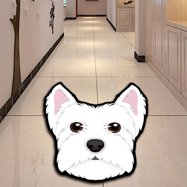 Image of a west highland terrier rug in the cutest west highland terrier face