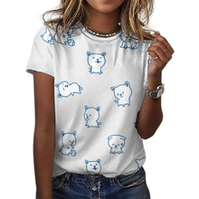 Load image into Gallery viewer, Cutest White Chihuahua Love All Over Print Women&#39;s Cotton T-Shirt - 4 Colors-Apparel-Apparel, Chihuahua, Shirt, T Shirt-9