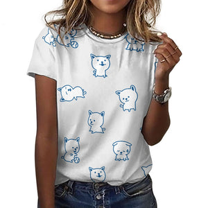 Cutest White Chihuahua Love All Over Print Women's Cotton T-Shirt - 4 Colors-Apparel-Apparel, Chihuahua, Shirt, T Shirt-9