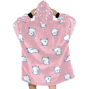 Cutest White Chihuahua Love Blanket Hoodie for Women-Apparel-Apparel, Blankets-4