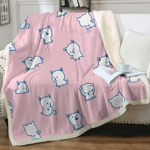 Cutest White Chihuahua Love Soft Warm Fleece Blanket - 4 Colors-Blanket-Blankets, Chihuahua, Home Decor-Soft Pink-Small-2