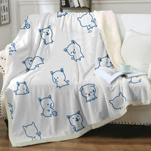 Load image into Gallery viewer, Cutest White Chihuahua Love Soft Warm Fleece Blanket - 4 Colors-Blanket-Blankets, Chihuahua, Home Decor-Ivory-Small-3