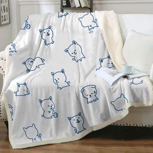 Cutest White Chihuahua Love Soft Warm Fleece Blanket - 4 Colors-Blanket-Blankets, Chihuahua, Home Decor-Ivory-Small-3