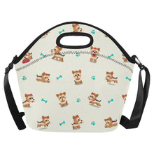 Load image into Gallery viewer, Cutest Yorkie Love Black Neoprene Lunch Bag-Accessories-Accessories,Bags,Dog Dad Gifts,Dog Mom Gifts,Lunch Bags,Yorkshire Terrier-Ivory Cream-ONESIZE-4