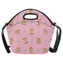 Load image into Gallery viewer, Cutest Yorkie Love Black Neoprene Lunch Bag-Accessories-Accessories,Bags,Dog Dad Gifts,Dog Mom Gifts,Lunch Bags,Yorkshire Terrier-Light Pink-ONESIZE-3