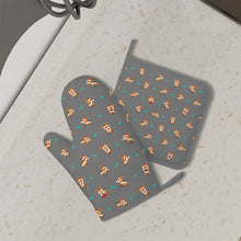 Load image into Gallery viewer, Cutest Yorkie Love Black Oven Mitts and Pot Holder Set-Kitchen Decor-Accessories,Dog Mom Gifts,Yorkshire Terrier-3