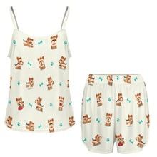 Load image into Gallery viewer, Cutest Yorkie Love Black Women's Cami and Shorts Pajama Set-6