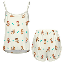 Load image into Gallery viewer, Cutest Yorkie Love Black Women's Cami and Shorts Pajama Set-7